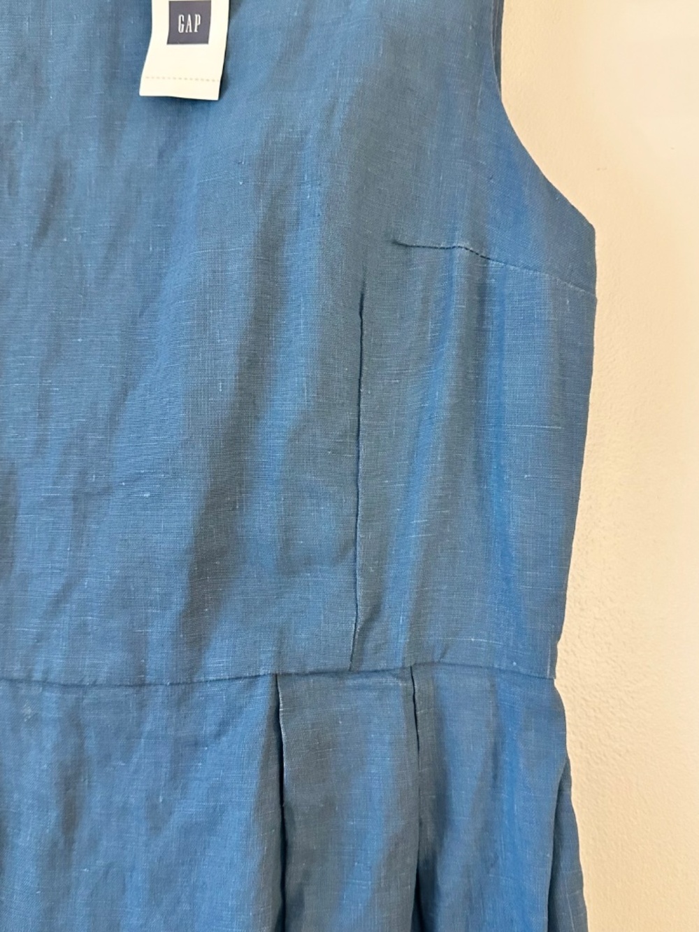 NWT GAP Linen Mini Dress Blue - Picture 4 of 8